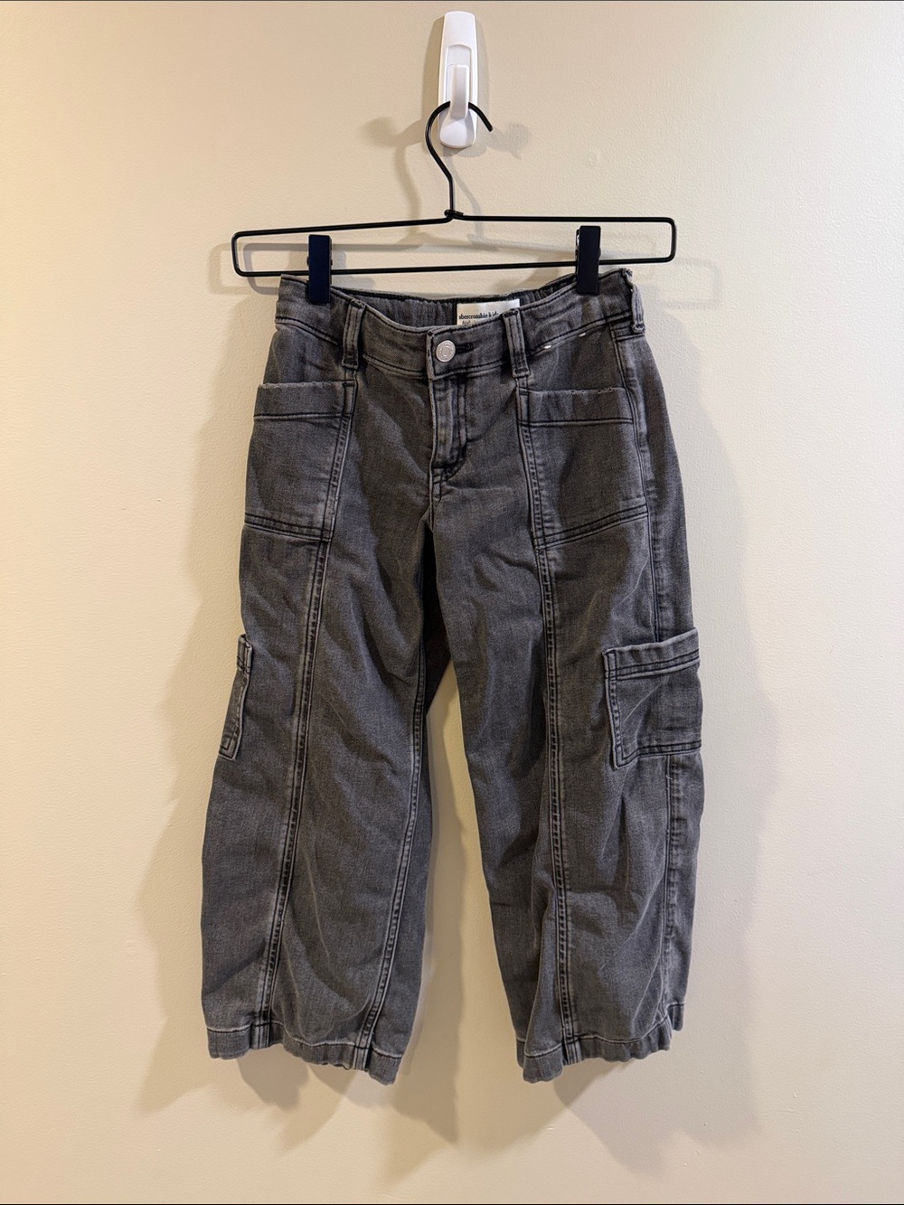 abercrombie kids Gray Wide-Leg Cargo Jeans